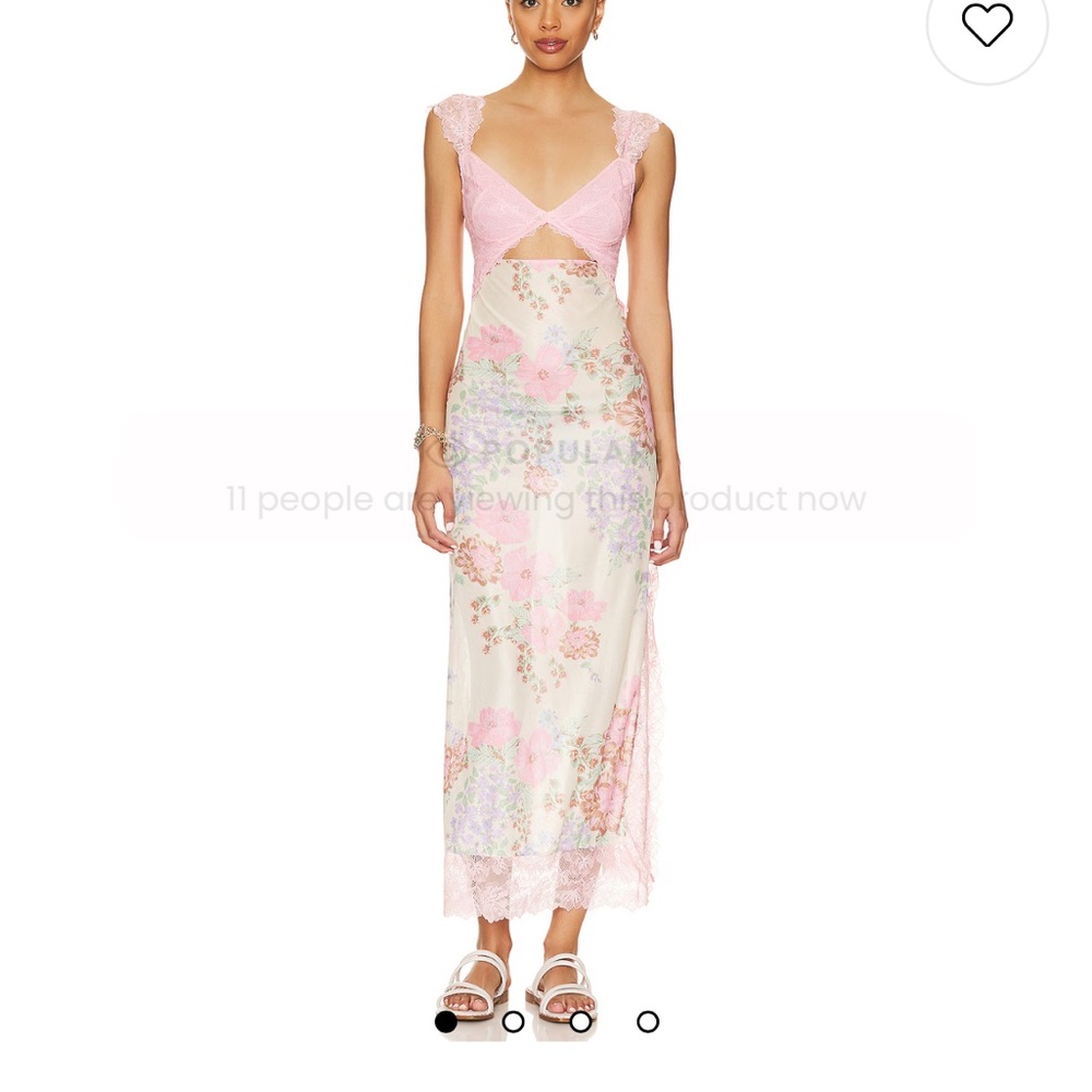 Suddenly fine maxi slip dress in daisy combo free people XS